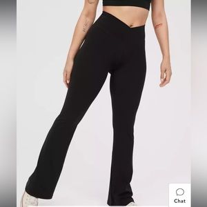 COPY - Black OFFLINE By Aerie Real Me High Waisted Crossover Flare Legging